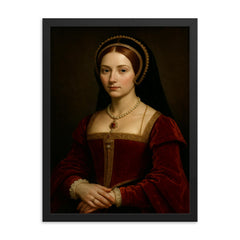 Mary Boleyn framed print on a plain backdrop in size 18"x24".
