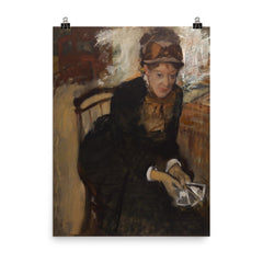 Mary Cassatt by Edgar Degas poster on a plain backdrop in size 8"x10".