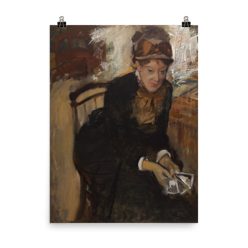 Mary Cassatt by Edgar Degas poster on a plain backdrop in size 8