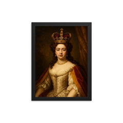 Mary II of England framed print on a plain backdrop in size 12"x16".