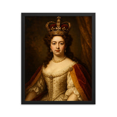 Mary II of England framed print on a plain backdrop in size 16"x20".