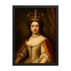 Mary II of England framed print on a plain backdrop in size 18"x24".