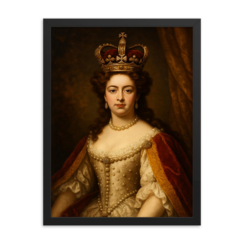 Mary II of England framed print on a plain backdrop in size 18