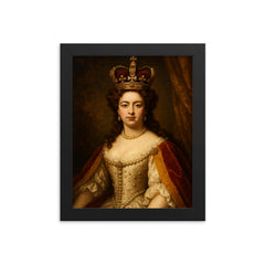 Mary II of England framed print on a plain backdrop in size 8"x10".