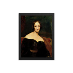 Mary Shelley framed print on a plain backdrop in size 12"x16".