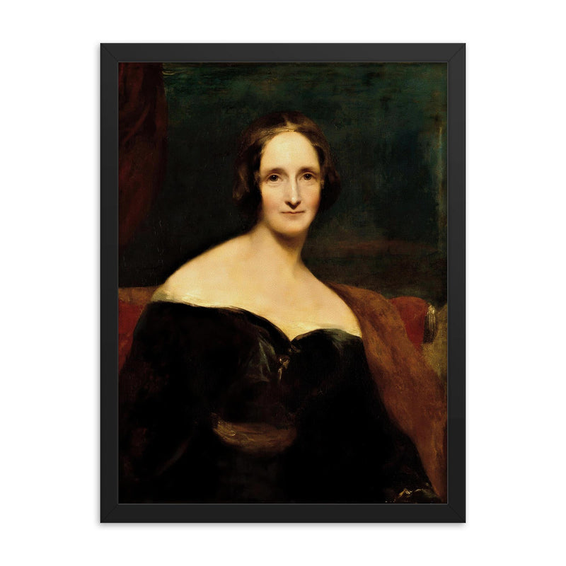 Mary Shelley framed print on a plain backdrop in size 18