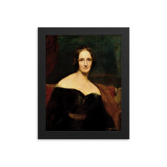 Mary Shelley framed print on a plain backdrop in size 8"x10".