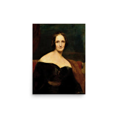 Mary Shelley poster on a plain backdrop in size 12"x16".