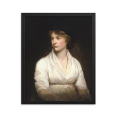 Mary Wollstonecraft framed print on a plain backdrop in size 16"x20".