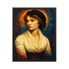 Mary Wollstonecraft framed print on a plain backdrop in size 16"x20".