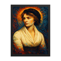 Mary Wollstonecraft framed print on a plain backdrop in size 18"x24".