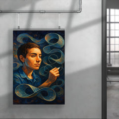 Maryam Mirzakhani drawing infinite surfaces poster 4