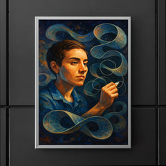 Maryam Mirzakhani drawing infinite surfaces poster 5