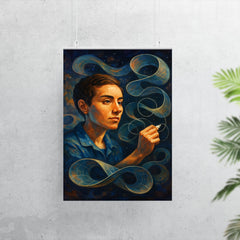 Maryam Mirzakhani drawing infinite surfaces poster 7