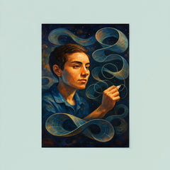 Maryam Mirzakhani drawing infinite surfaces poster 8