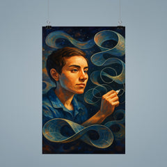Maryam Mirzakhani drawing infinite surfaces poster 9