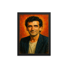 Massimo Troisi framed print on a plain backdrop in size 12"x16".