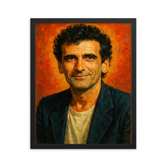 Massimo Troisi framed print on a plain backdrop in size 16"x20".