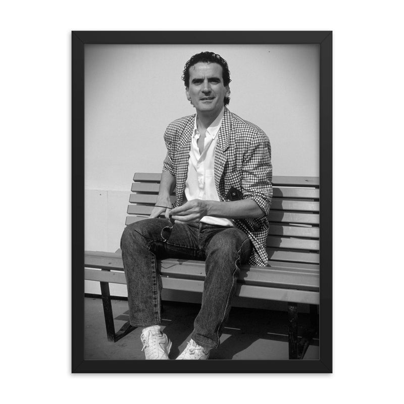 Massimo Troisi framed print on a plain backdrop in size 18