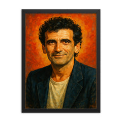 Massimo Troisi framed print on a plain backdrop in size 18"x24".
