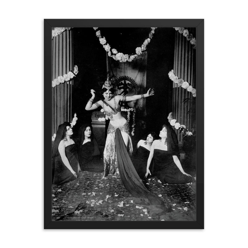 Mata Hari framed print on a plain backdrop in size 18