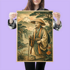 Matsuo Basho ancient Japanese style art poster 3