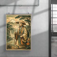 Matsuo Basho ancient Japanese style art poster 4