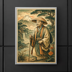 Matsuo Basho ancient Japanese style art poster 5
