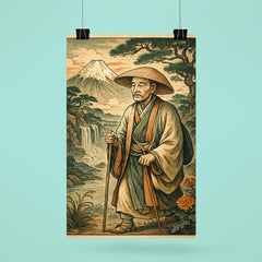 Matsuo Basho ancient Japanese style art poster 6