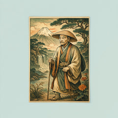 Matsuo Basho ancient Japanese style art poster 8