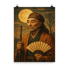 Matsuo Basho poster on a plain backdrop in size 8"x10".