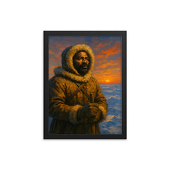 Matthew Henson at polar horizon framed print on a plain backdrop in size 12"x16".