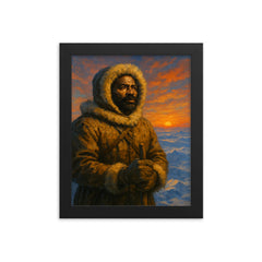 Matthew Henson at polar horizon framed print on a plain backdrop in size 8"x10".