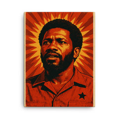 Maurice Bishop canvas print on a plain backdrop in size 18"x24".