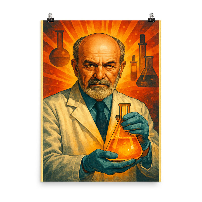 Maurice Hilleman poster on a plain backdrop in size 8