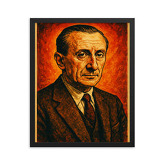 Maurice Merleau Ponty framed print on a plain backdrop in size 16"x20".