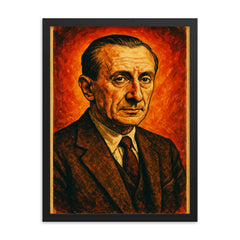 Maurice Merleau Ponty framed print on a plain backdrop in size 18"x24".