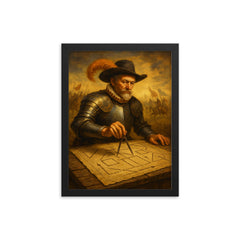 Maurice of Nassau geometric battlefield command framed print on a plain backdrop in size 12"x16".