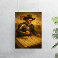 Maurice of Nassau geometric battlefield command poster 7