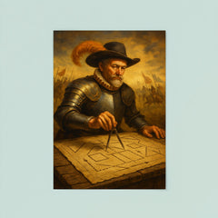 Maurice of Nassau geometric battlefield command poster 8