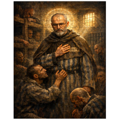 Maximilian Kolbe volunteering in Auschwitz bunker jigsaw puzzle