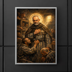 Maximilian Kolbe volunteering in Auschwitz bunker poster 5