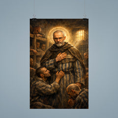 Maximilian Kolbe volunteering in Auschwitz bunker poster 9