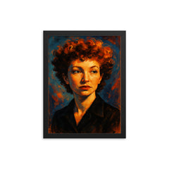 Maya Deren framed print on a plain backdrop in size 12"x16".