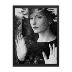 Maya Deren framed print on a plain backdrop in size 18"x24".