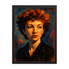 Maya Deren framed print on a plain backdrop in size 18"x24".