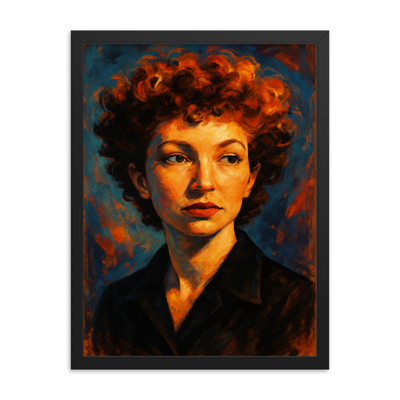 Maya Deren framed print on a plain backdrop in size 18
