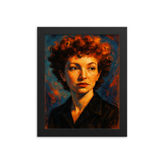 Maya Deren framed print on a plain backdrop in size 8"x10".