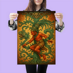 Mayan king Pakal descending world tree vision poster 3