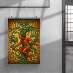 Mayan king Pakal descending world tree vision poster 4